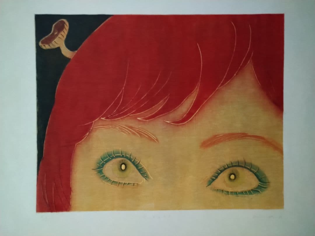 現代ア―ト作家・中田真央の木版画「マンドレイク」限定5部