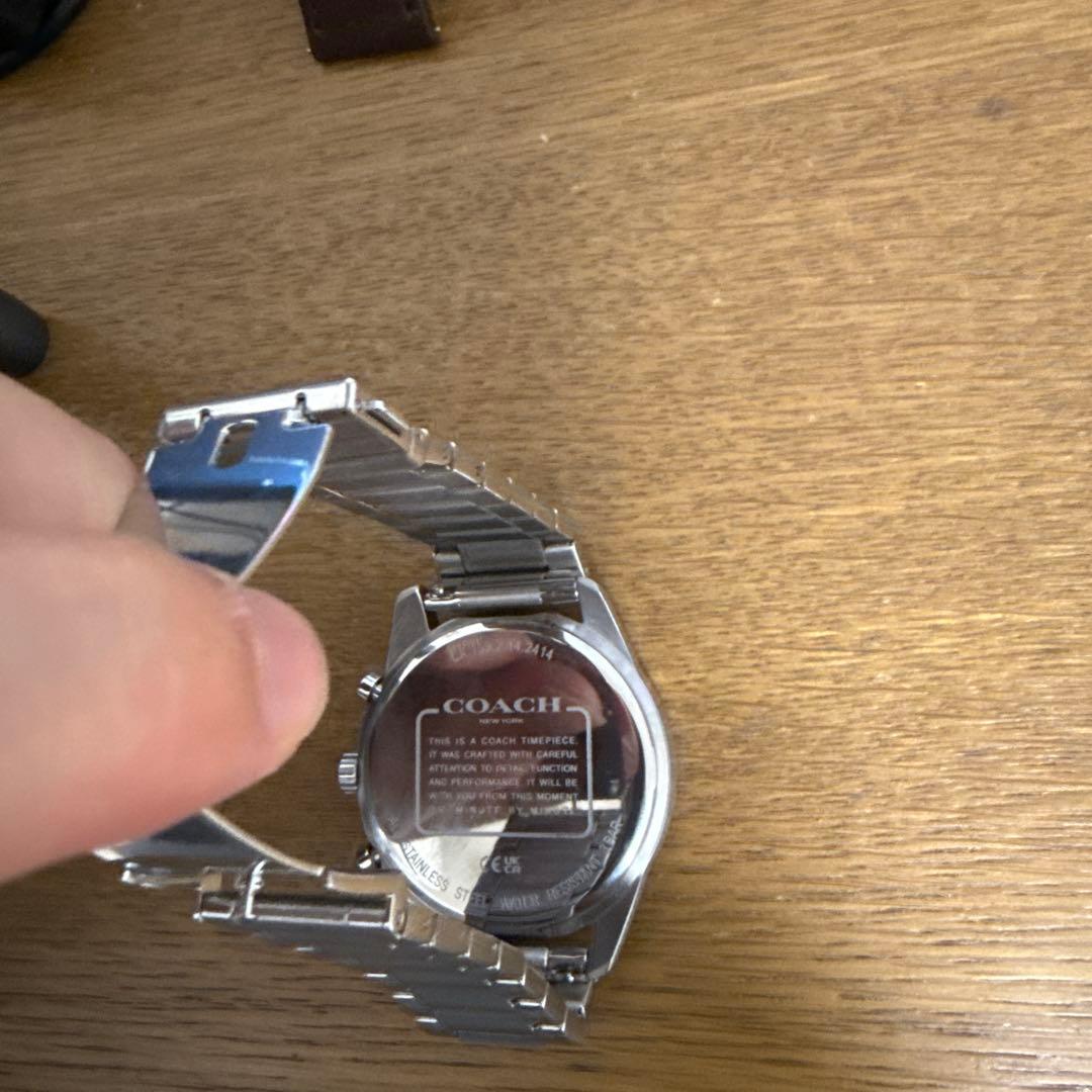 COACH クロノグラフ腕時計 シルバー/ブラック