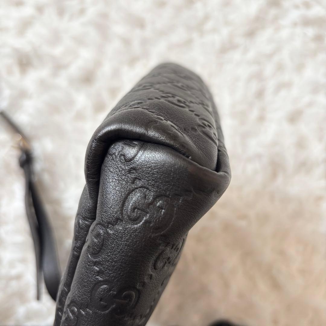 ✨美品✨グッチ ショルダーバッグ GG柄 レザー 裏地総柄 ブラウン