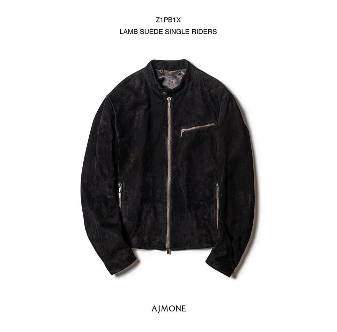 LEON掲載　AJMONE レザージャケット　ラムスエード　50 アイモネ