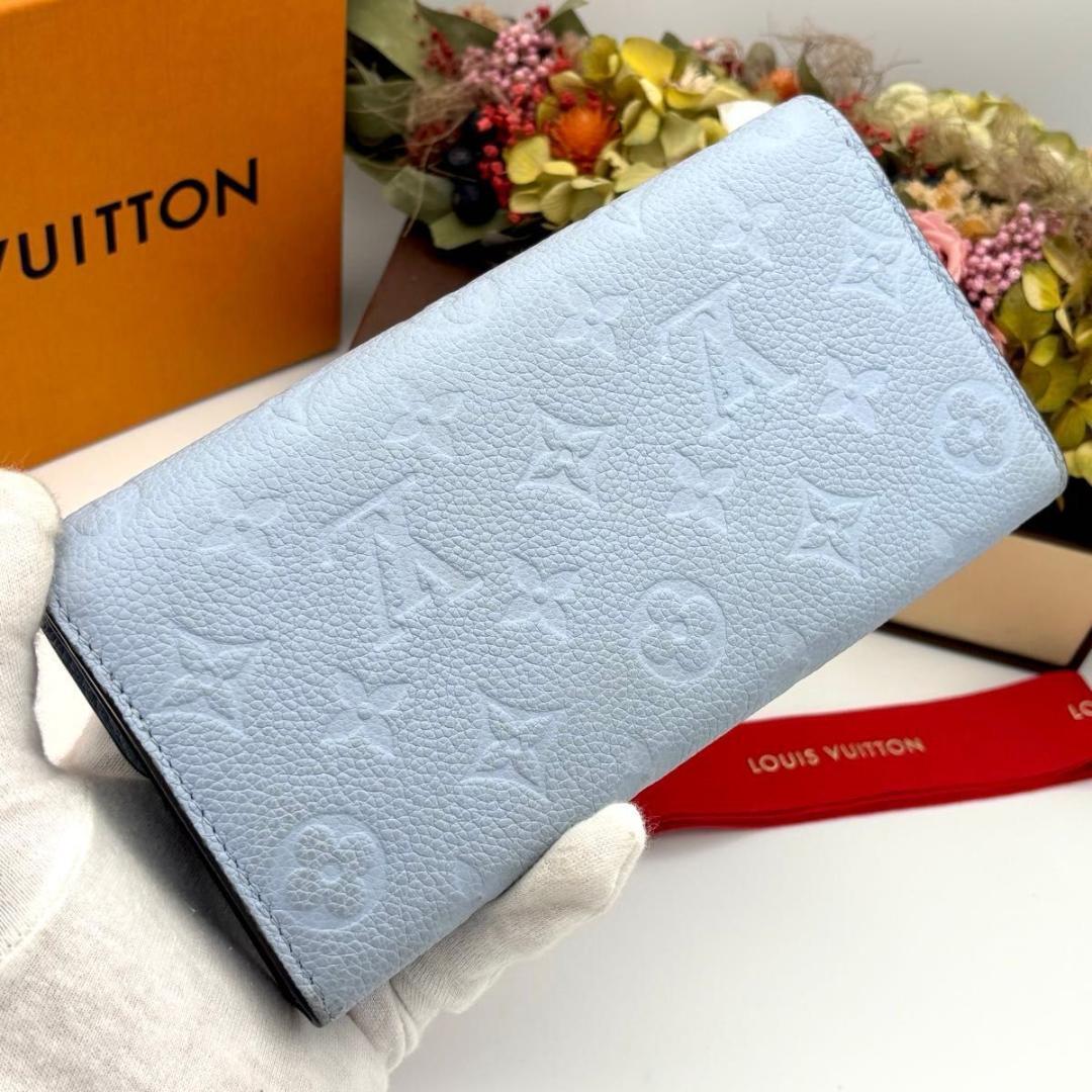 【日本限定】 ルイヴィトン アンプラント ポルトフォイユ サラ ブルー 長財布