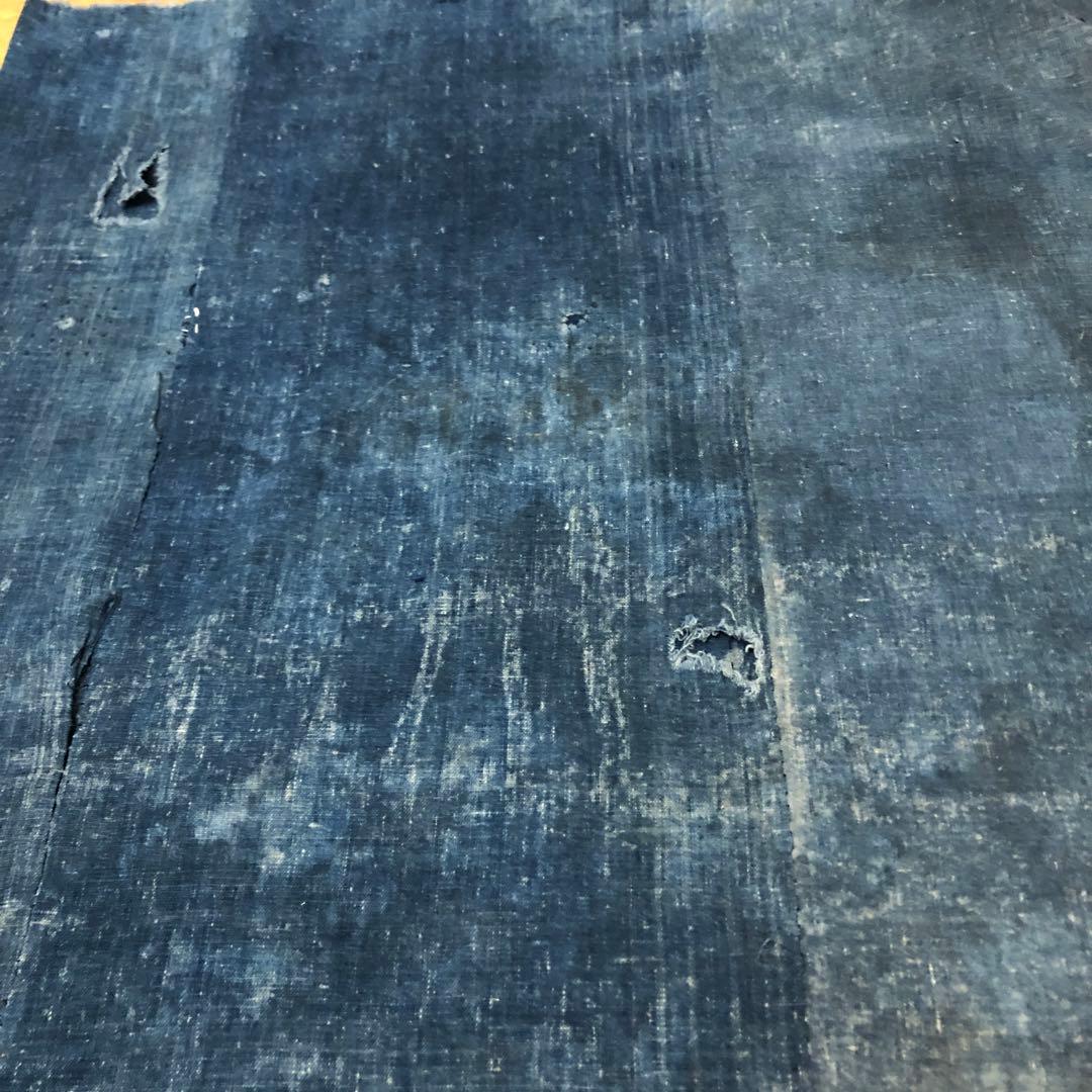 古布藍染木綿　襤褸　布団側