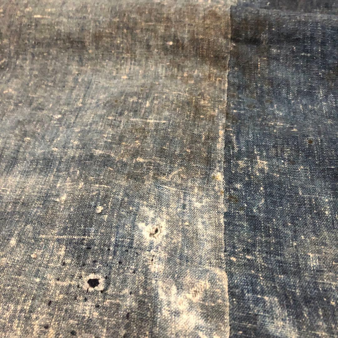 古布藍染木綿　襤褸　布団側