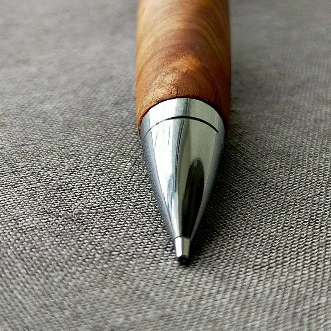 屋久杉　金襴杢　ハンドメイド　木軸ボールペン　0.5mm　天然木　ブラック