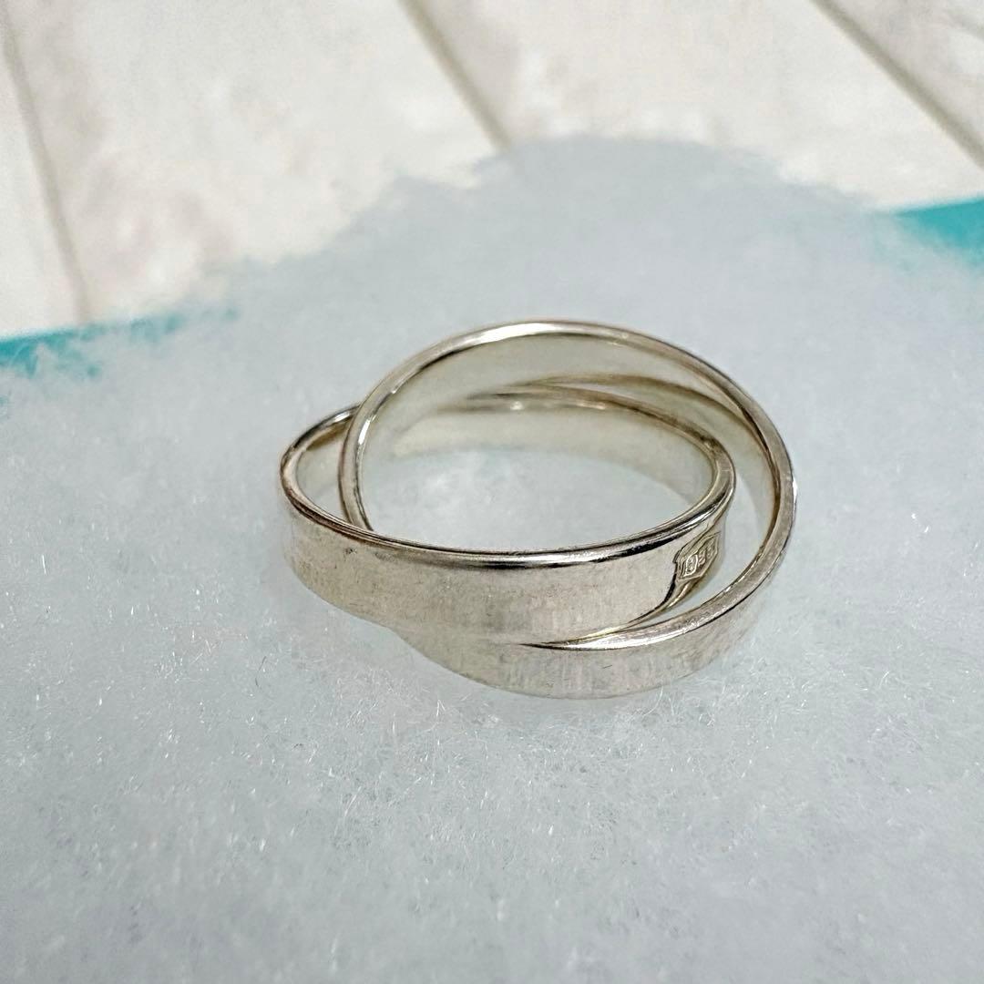 ティファニー 9号 インターロッキング リング ダブル 1837 2連 箱付き