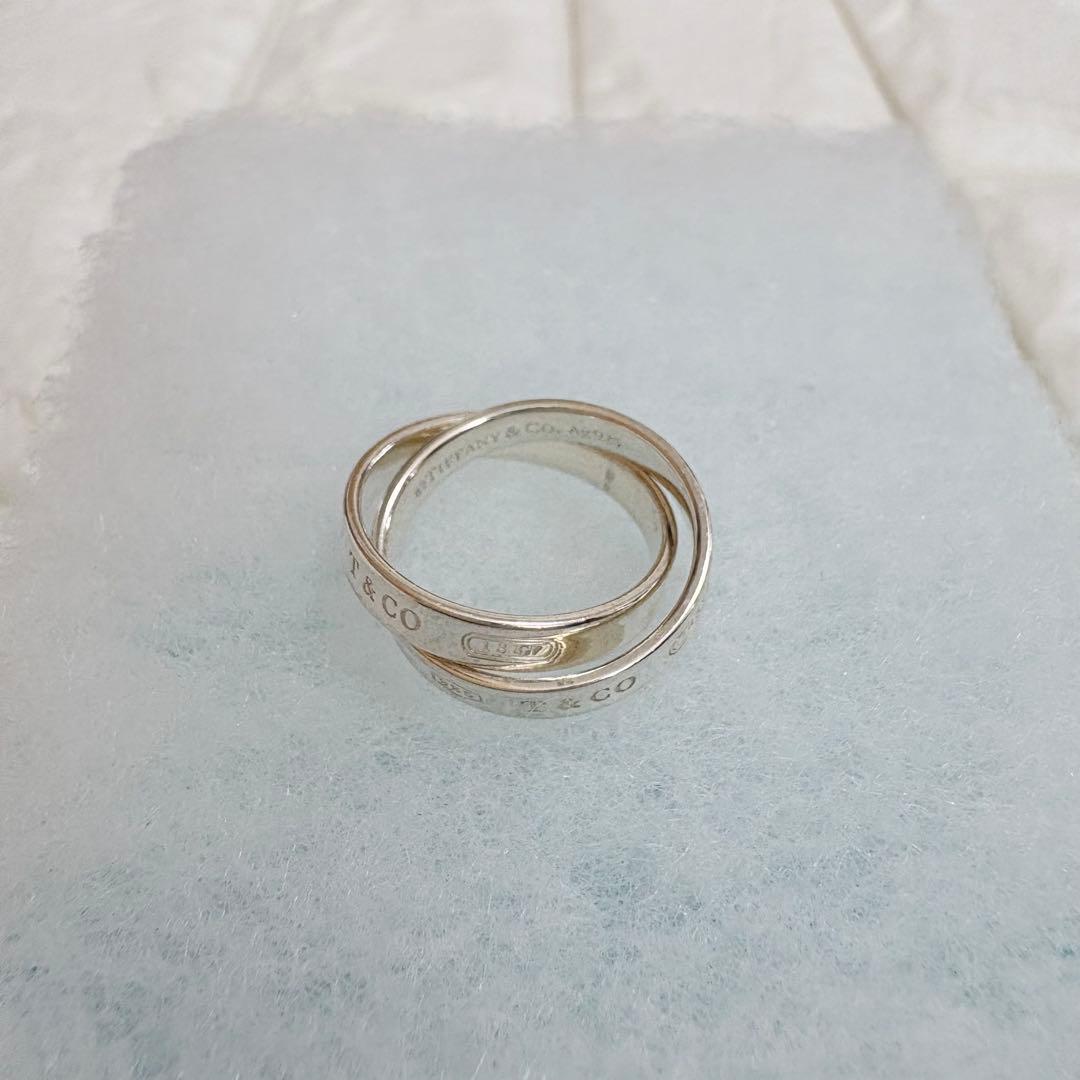 ティファニー 9号 インターロッキング リング ダブル 1837 2連 箱付き
