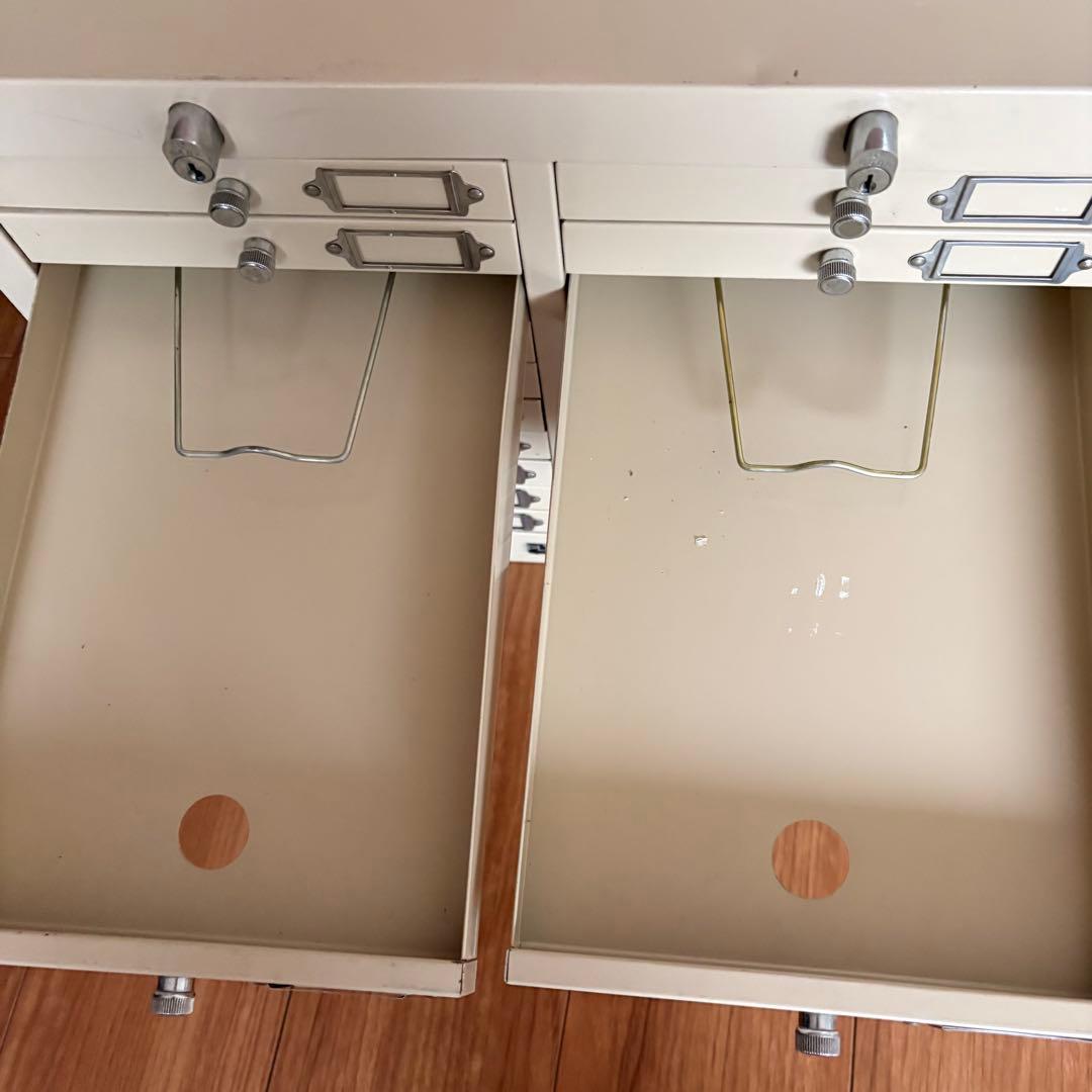 ヴィンテージ plusスチール製　引出し　 左右10段 古道具　収納　小物入