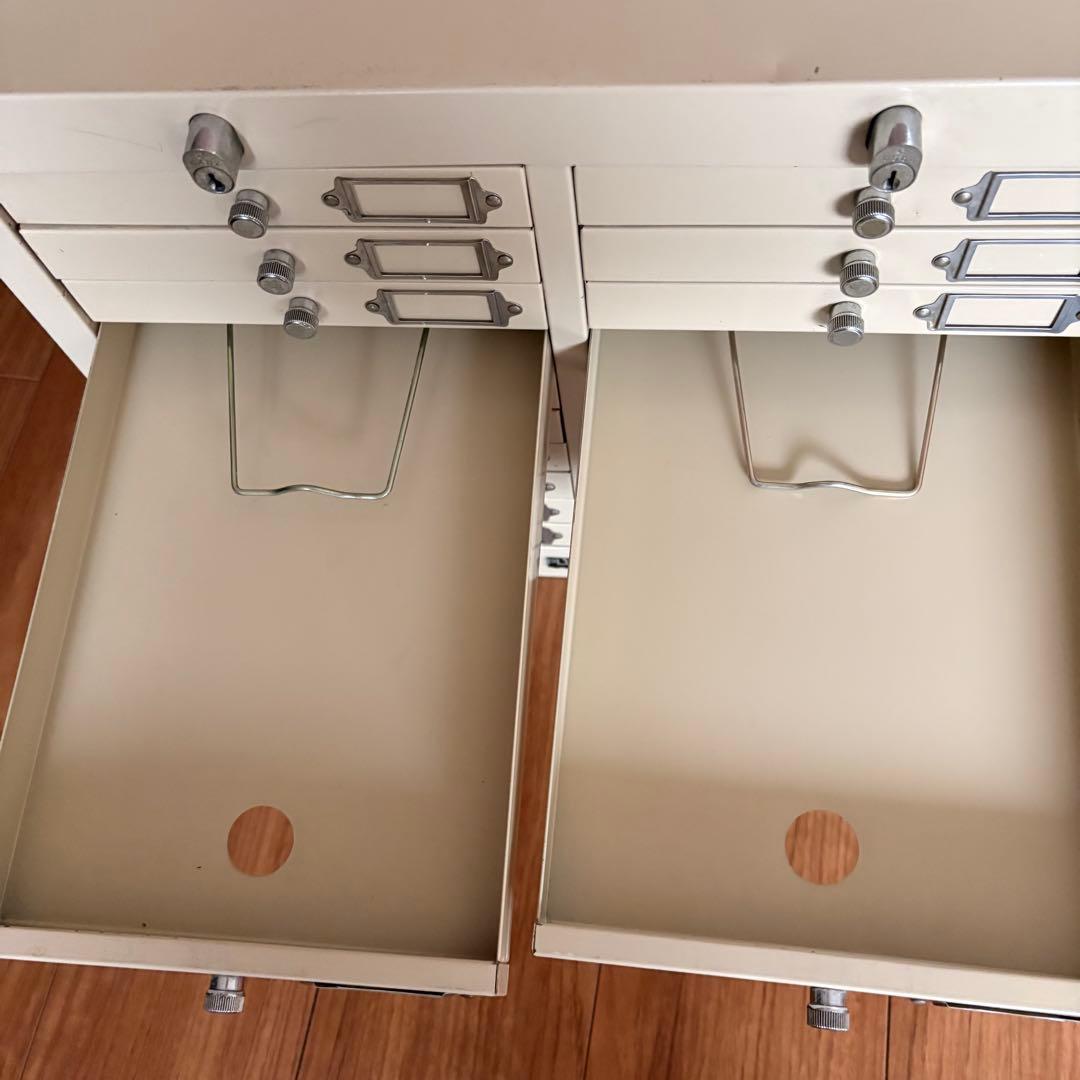 ヴィンテージ plusスチール製　引出し　 左右10段 古道具　収納　小物入