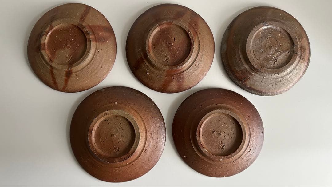 堀江政臣 備前 皿 5点 ①