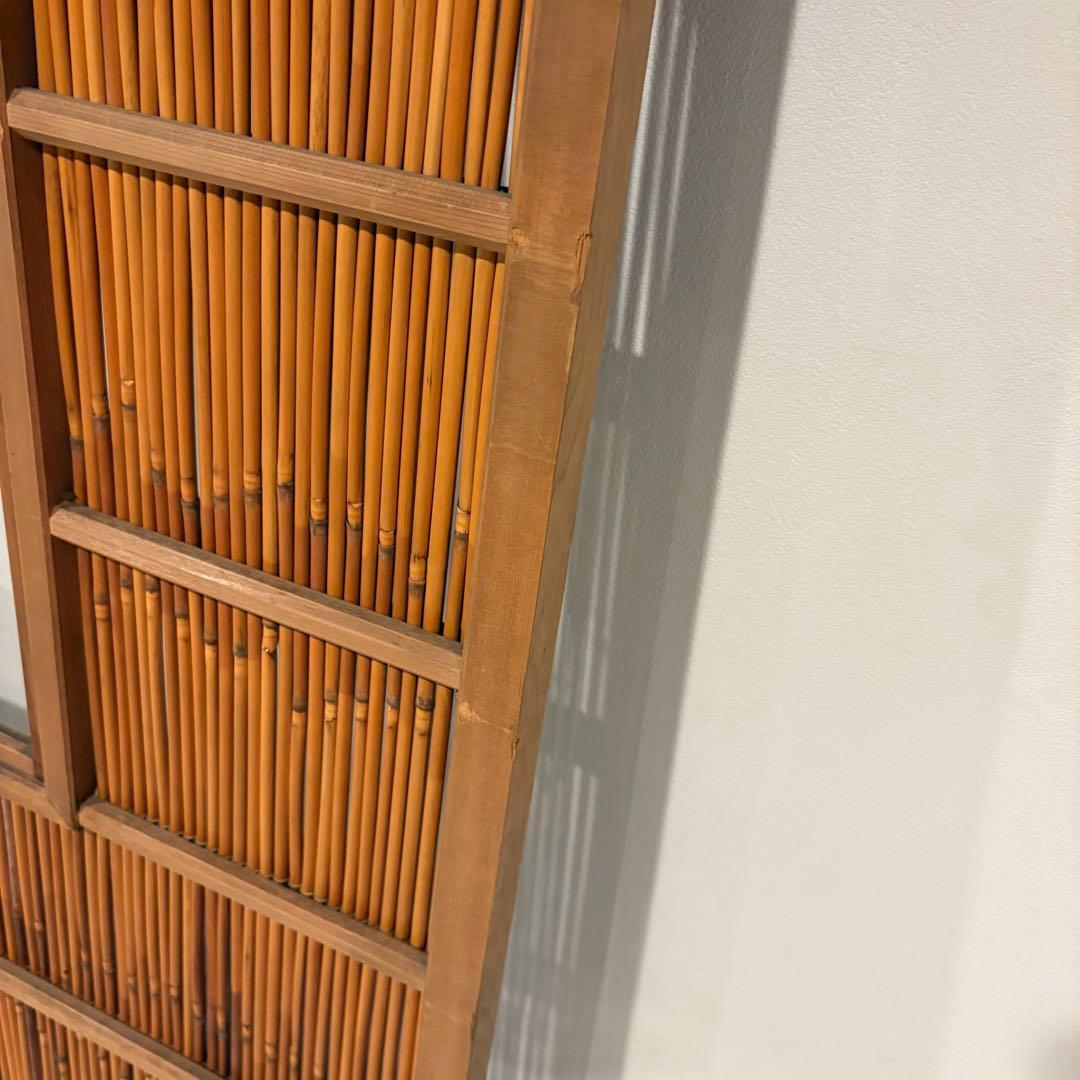 古い建具 ガラス戸 1枚 簾戸 すど 葦戸よしど 夏障子 御簾戸 3/4