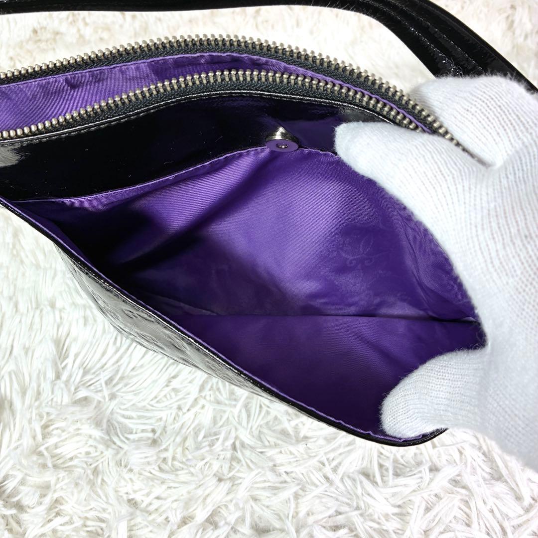 【極美品】アナスイ エリス 型押し エナメルレザー ショルダーバッグ 2way