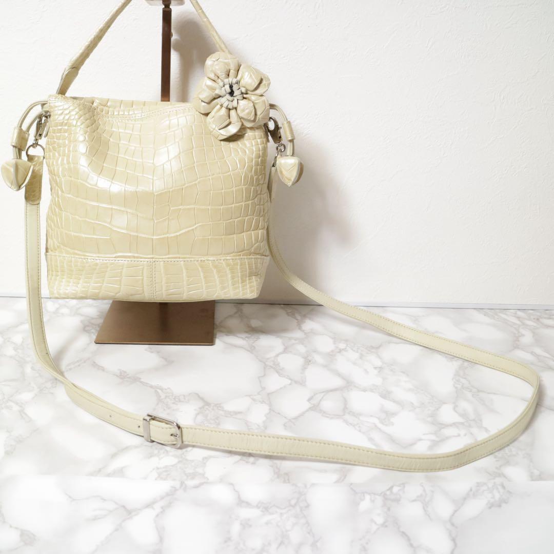 〈極美品〉Crystal Reptiles クロコダイル ショルダー JRA