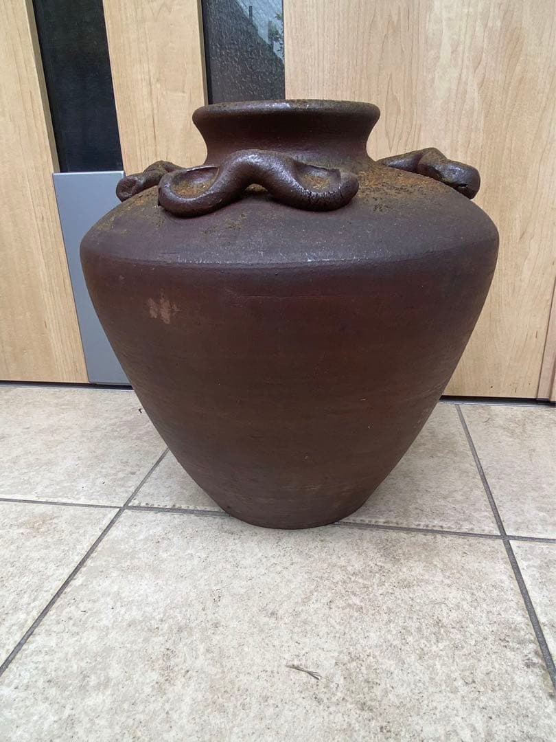 常滑燒備前焼三耳壺花瓶花器壺骨董