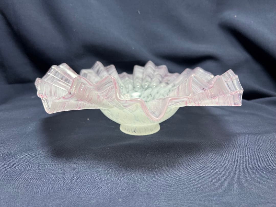 乳白 薄ピンク 吹雪 電傘 電笠 シェードランプ 氷コップ アンティーク