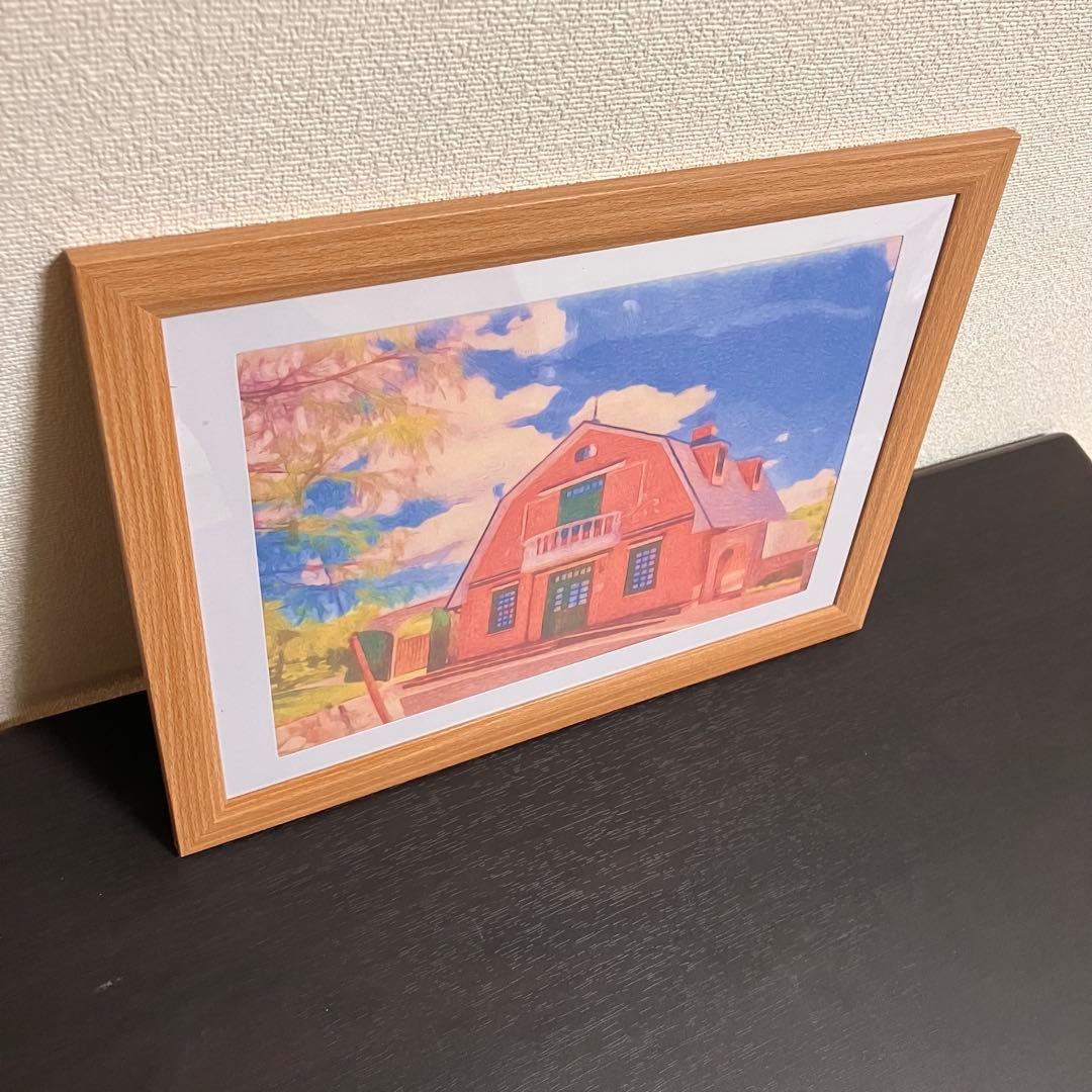 ジブリアート⑥ 千と千尋の神隠しより「海の見える駅」32.7㎝×24.0㎝額装品