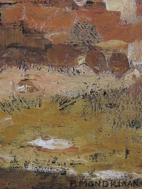 ピート・モンドリアン、『村の光景』、希少な画集より、新品高級額・額装付