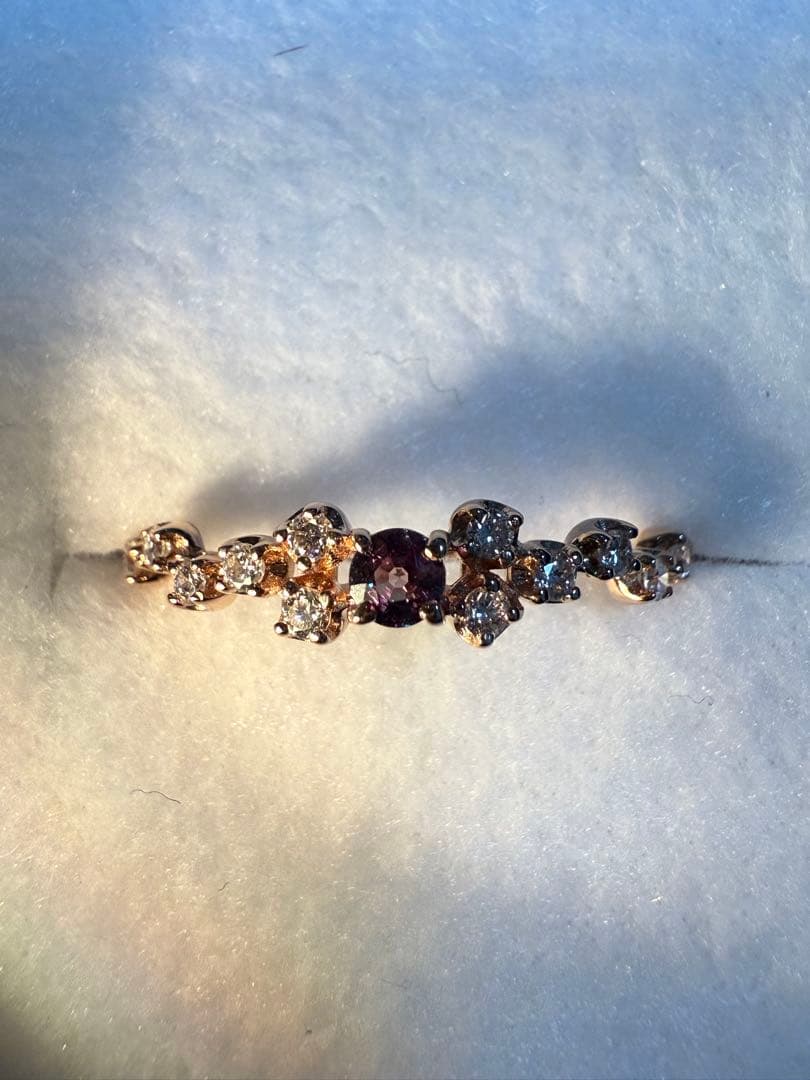 k18 アレキサンドライト リング 鑑別あり