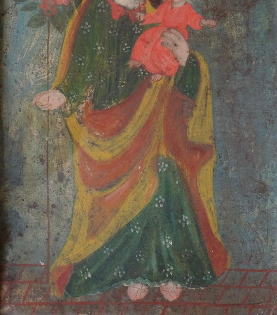 ☆メキシコのブリキに描かれたイコン ：幼子イエスを抱くサン・ホセ