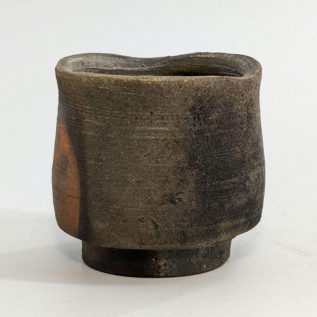 岡山県重要無形文化財 松井與之 備前焼 窯変徳利&酒呑 共箱栞 酒器 食器 酒杯