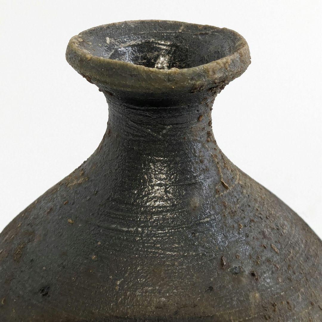 岡山県重要無形文化財 松井與之 備前焼 窯変徳利&酒呑 共箱栞 酒器 食器 酒杯