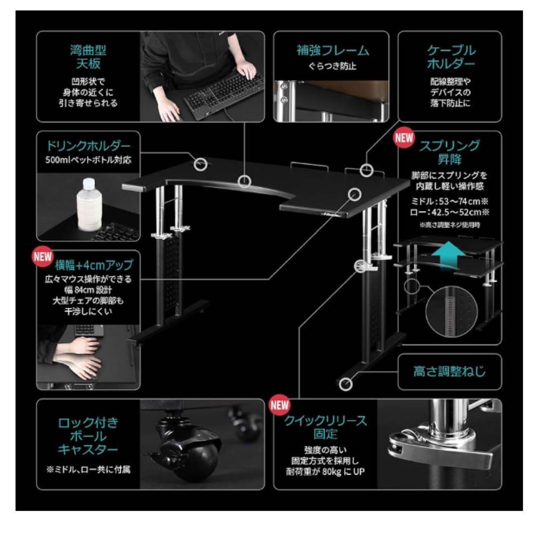 Bauhutte(バウヒュッテ) コックピットデスク2「ミドル」 ブラック