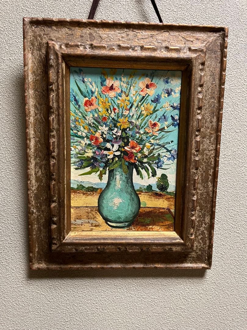 油絵　花　肉筆