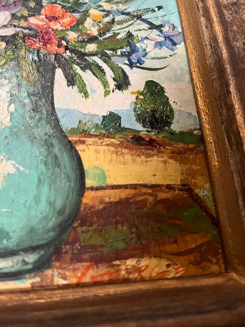 油絵　花　肉筆