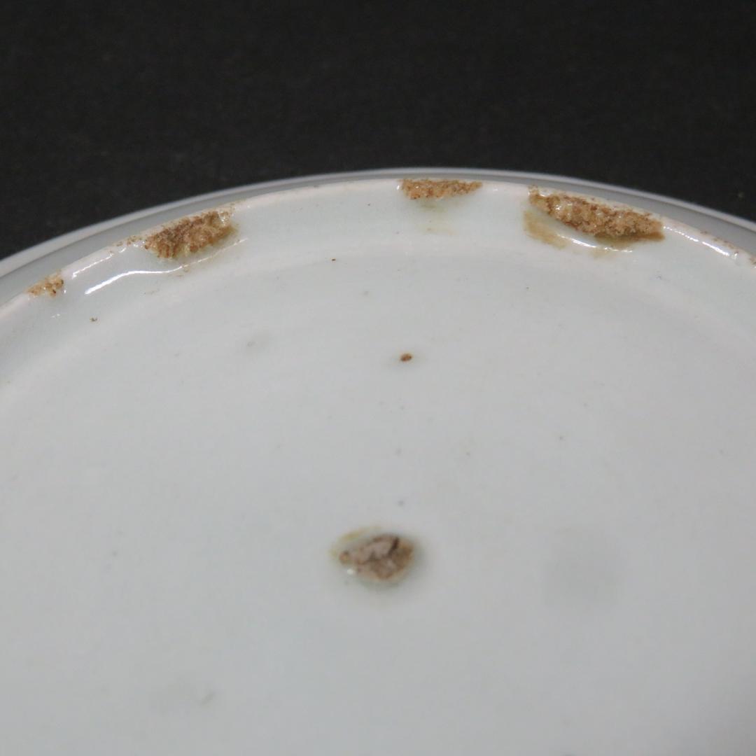 皿 5枚 古伊万里 染付 山水 江戸 窯傷 家屋 船