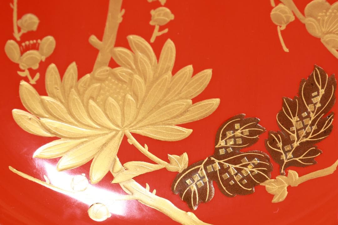 BJ121　時代輪島塗　四君子図蒔絵　吸物椀　二客　木製　茶道具 懐石 会席