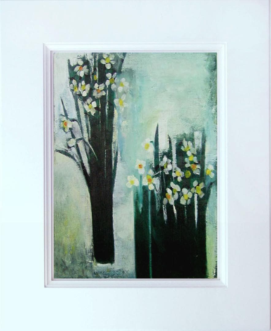 油絵 菅家令子 絵 絵画インテリア 額付(青緑＋金色の枠) F6-182023花