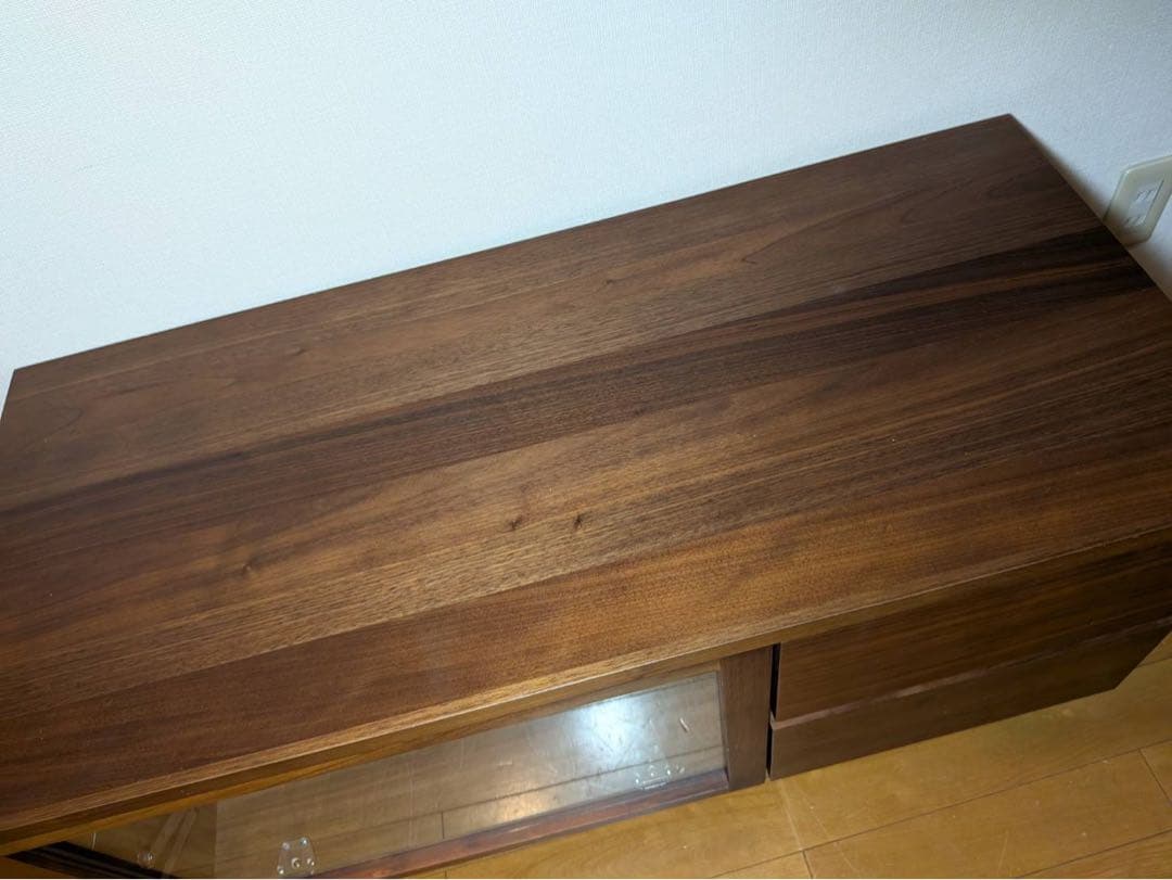 ■送料込■無印 木製 テレビボード AVラック テレビ台 ウォールナット 引出し