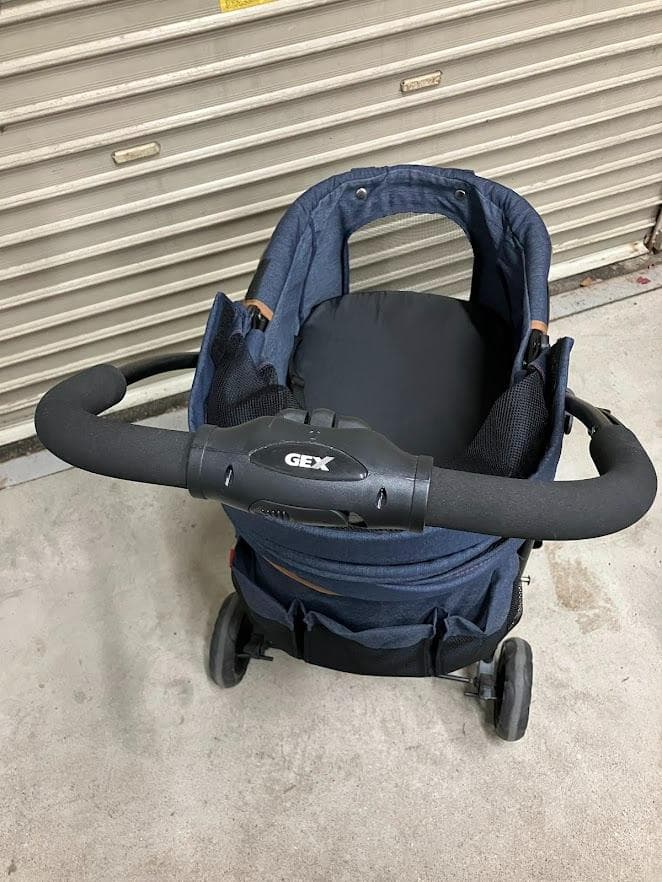 【美品】GEXジェックス　わんわんカート三輪　デニム柄