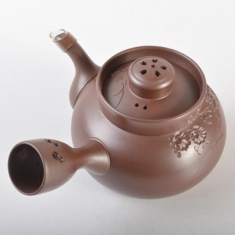 煎茶道具　萬古焼　伊藤実山作　急須　茶壷　共箱　C　R7256