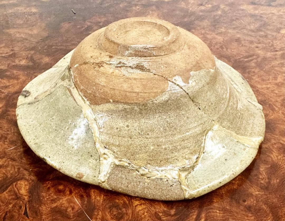 桃山時代 古唐津 絵唐津 草花文皿 発掘品 古茶碗 ウブ品 骨董WWTT387