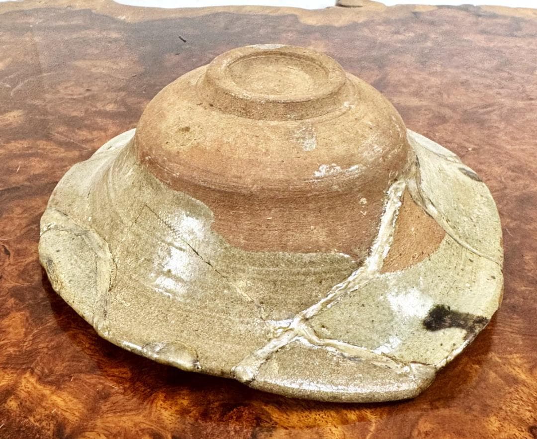 桃山時代 古唐津 絵唐津 草花文皿 発掘品 古茶碗 ウブ品 骨董WWTT387