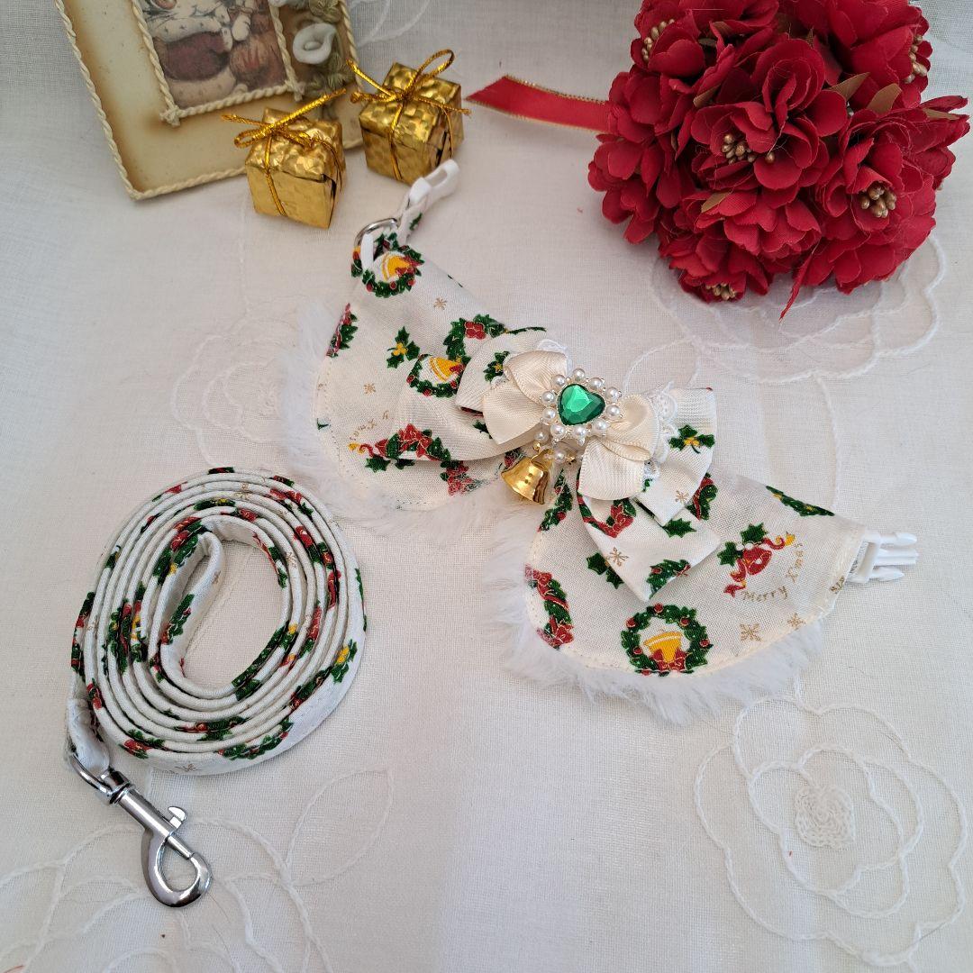 クリスマスリードセット(白クリスマスリース)わんちゃん猫ちゃん用
