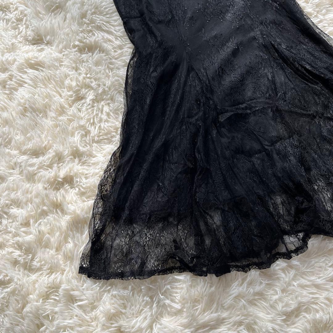 美品✨ルイルエブティック　ボリュームスリーブ×レースドレス マーメイド　S
