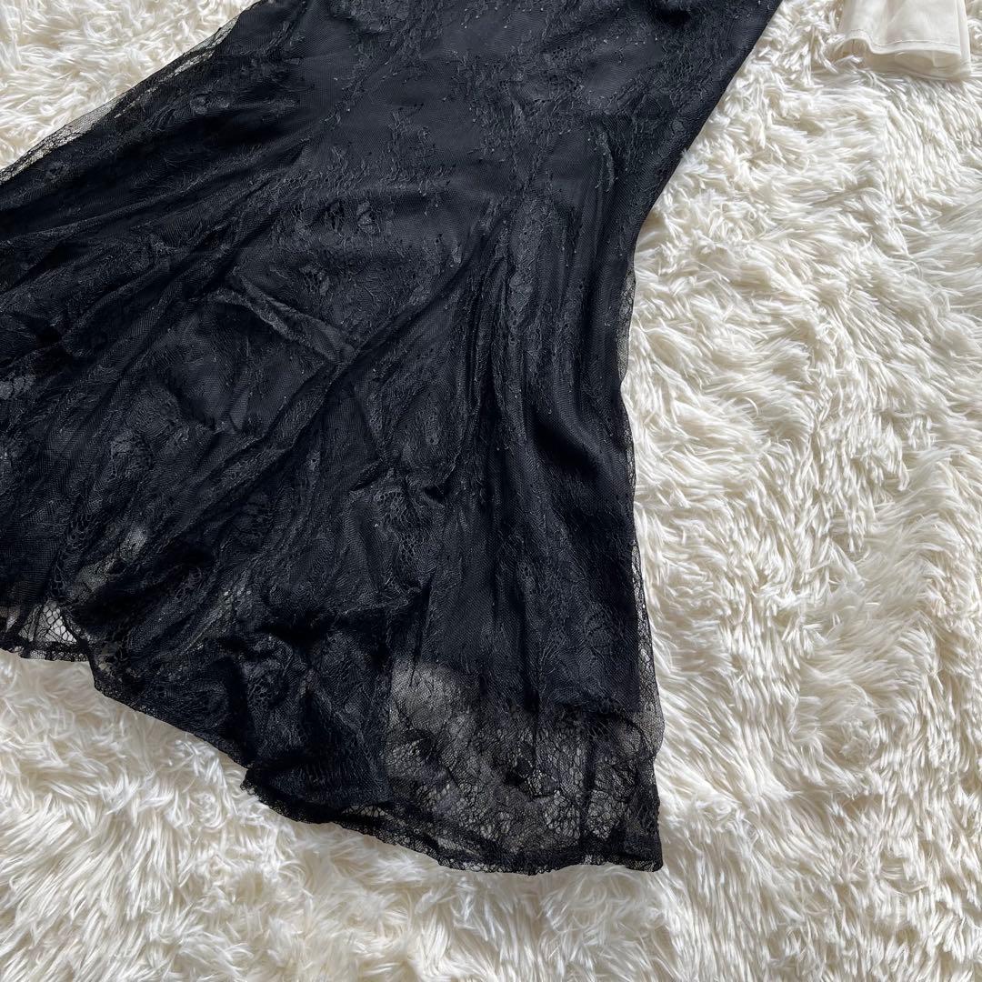 美品✨ルイルエブティック　ボリュームスリーブ×レースドレス マーメイド　S