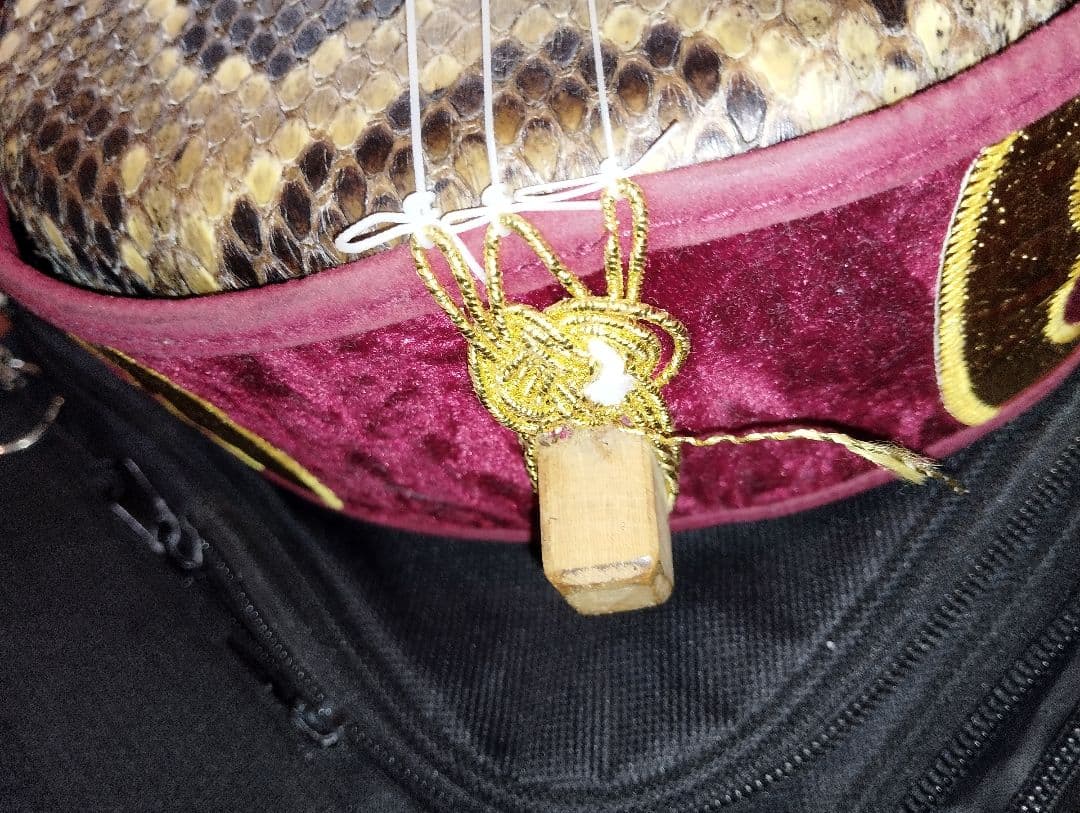 沖縄三線 本皮 蛇皮 ケース付き　 　298