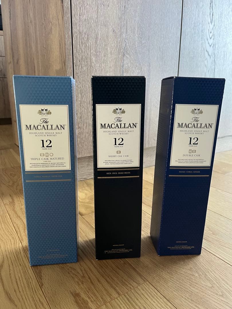 【きゃん】マッカラン 12年 シングルモルトウイスキー 3本+知多のセット