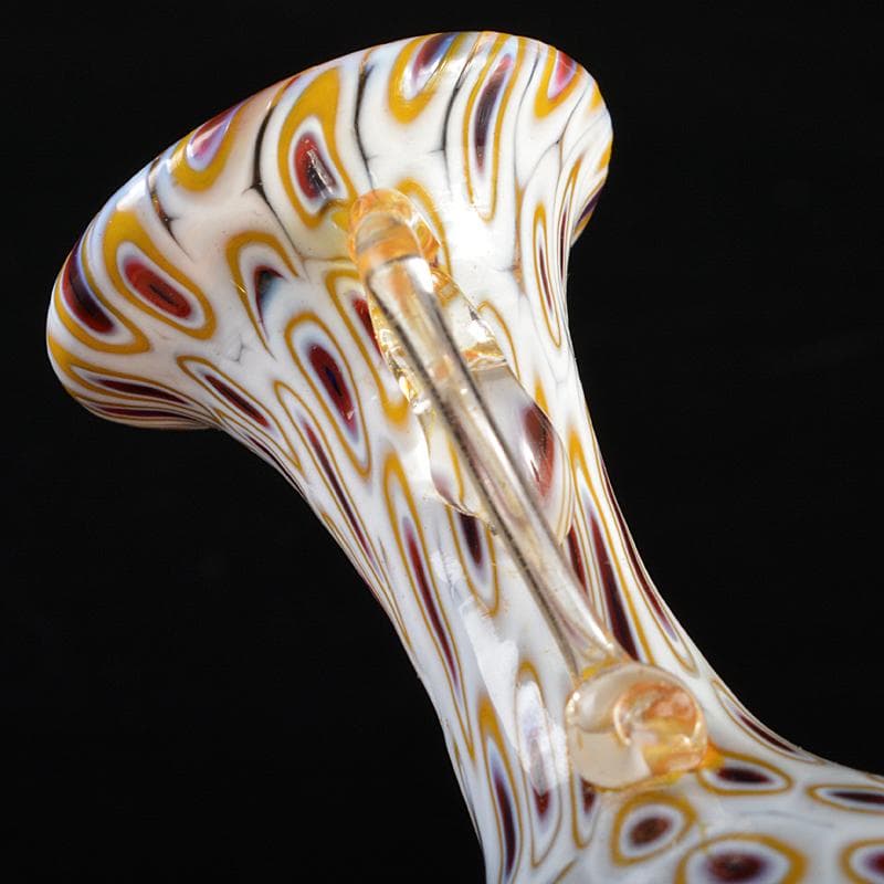 アンティーク　工芸ガラス　双耳小瓶　一輪挿　花瓶　V　R5850