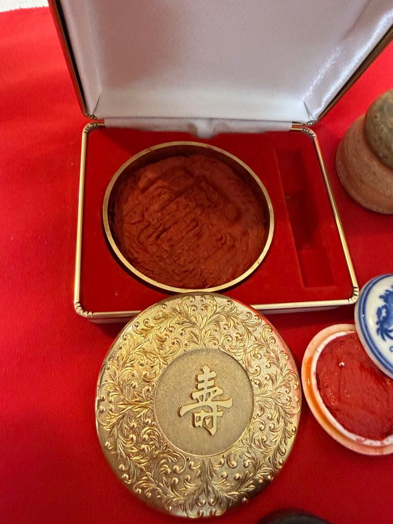 乾隆年製 ★☆朱肉 印泥 24K GP 水差し 水滴 書道 バッヂ 万里の長城