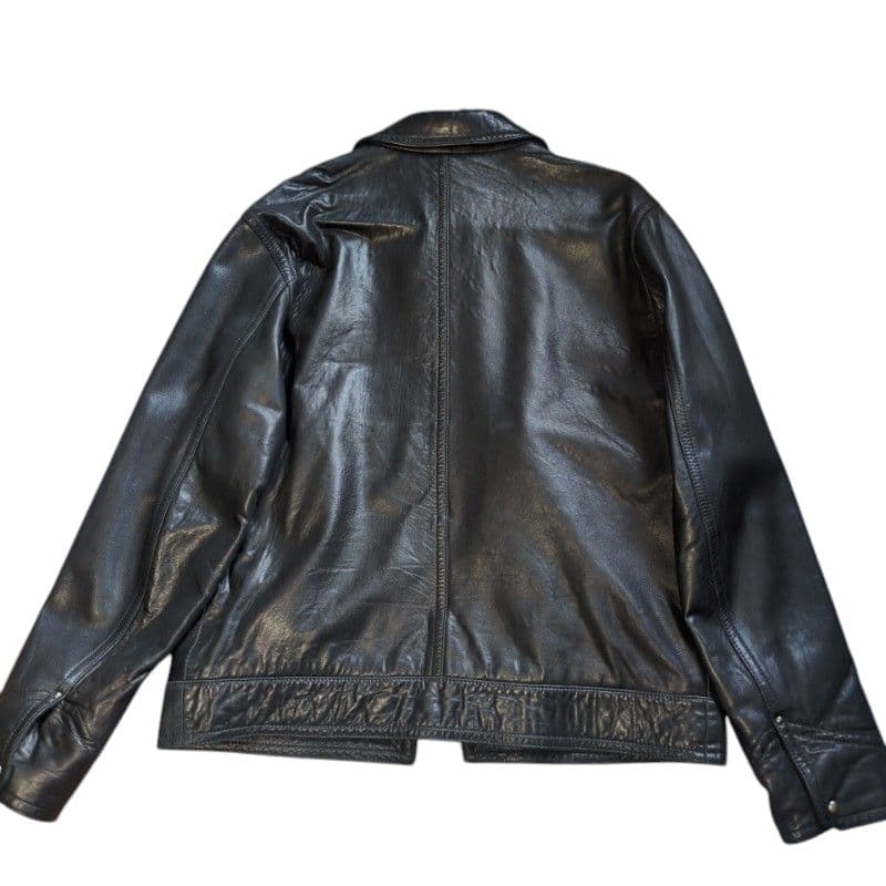 ２Ｌ　ヒューゴボス　レザージャケット　シングル　大きいサイズ　ラムレザー　訳あり