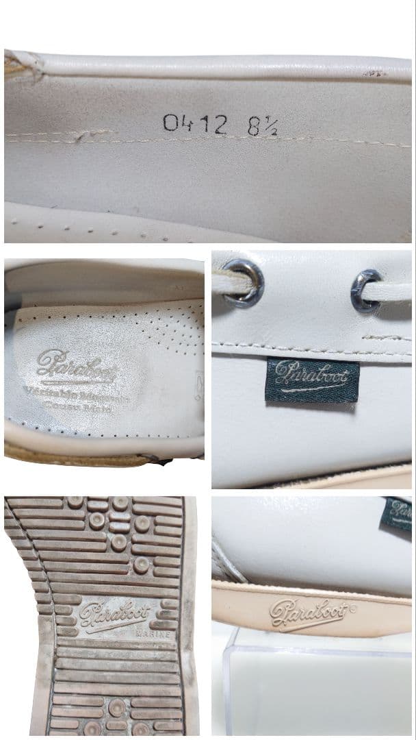 Paraboot パラブーツ デッキシューズ モカシン 白 8.5 レザー
