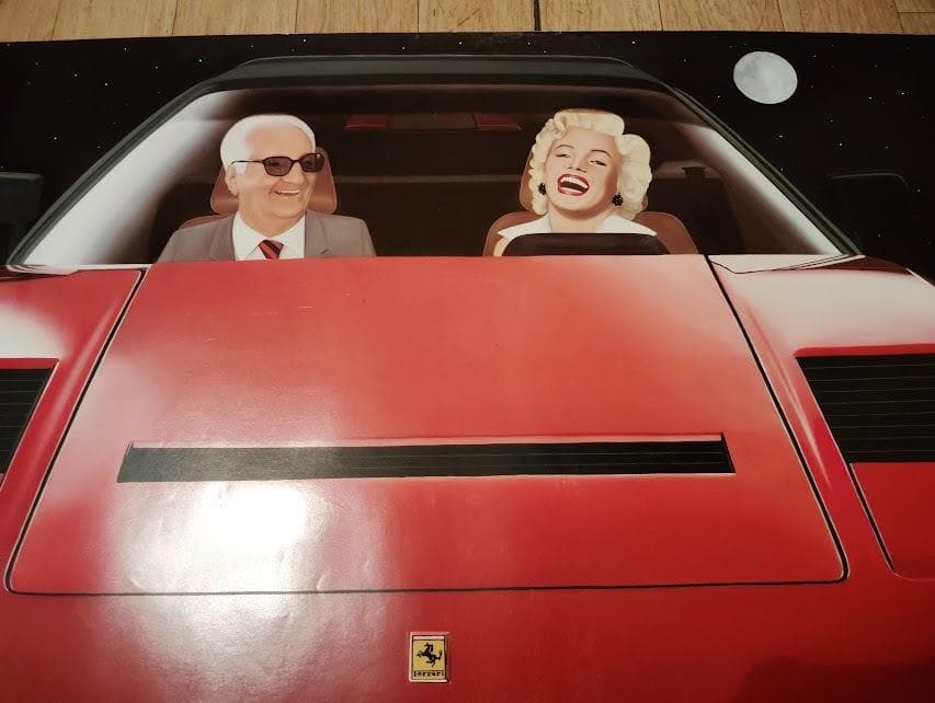 1984年 エンツォフェラーリ マリリンモンロー フェラーリ308 ポスター