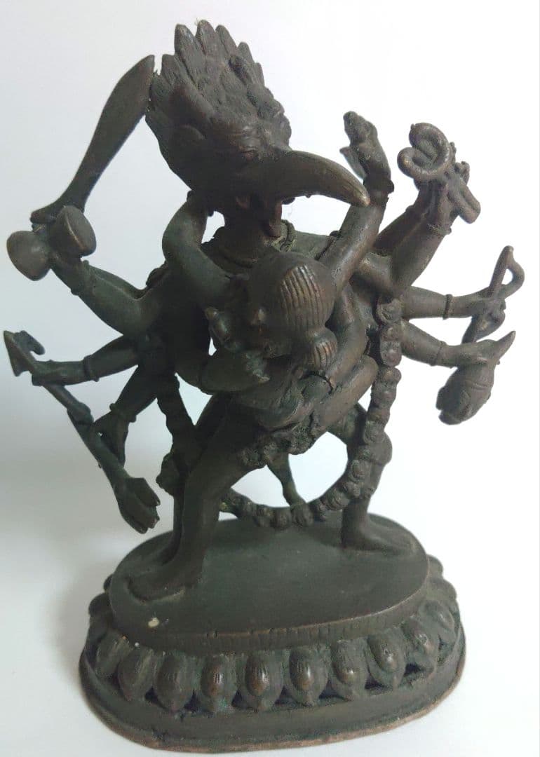 歓喜仏　チベット　仏像　銅製　エ10