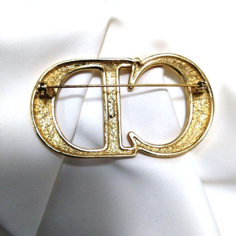 希少　ヴィンテージ　Christian Dior　CDロゴ　ブローチ