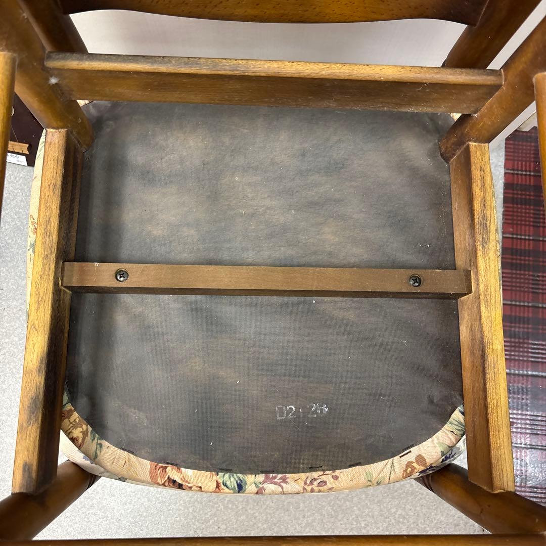 カリモク ダイニングチェア 花柄 椅子　2個セット