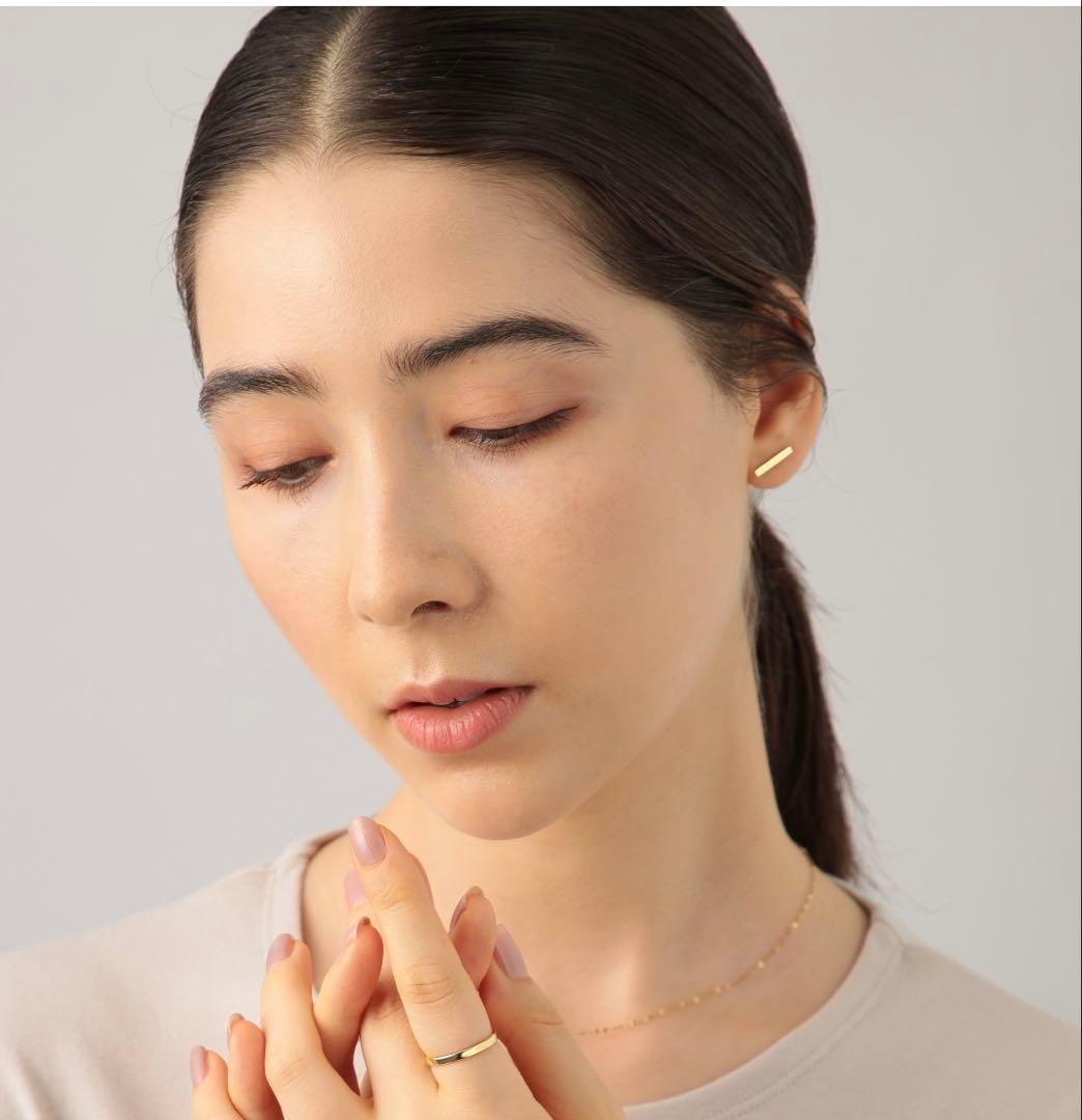 バー ピアス スタッドピアス ホワイトゴールド 18K 保証付き