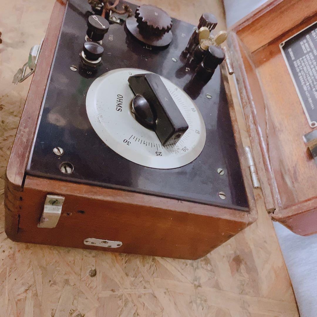 昭和アンティーク★接地抵抗測定器 アーステスター 木箱 現状渡し